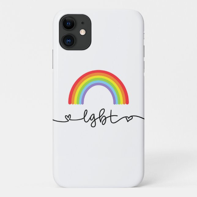 LGBT-Herzen und Regenbogen Case-Mate iPhone Hülle (Rückseite)