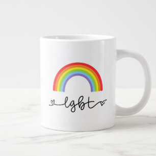 LGBT-Herzen und Regenbogen Jumbo-Tasse