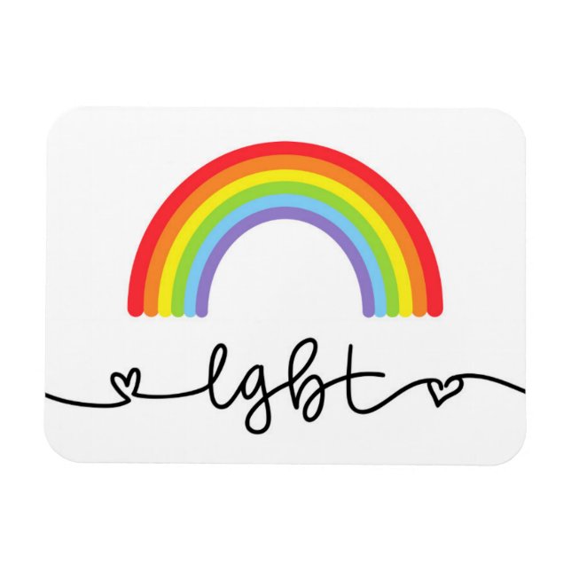 LGBT-Herzen und -Regenbogen Magnet (Horizontal)