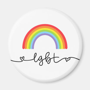LGBT-Herzen und Regenbogen Magnet