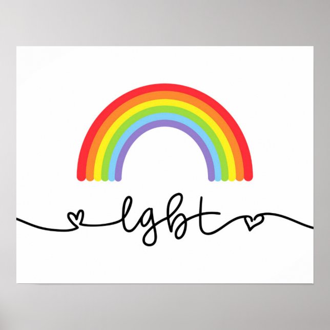 LGBT-Herzen und -Regenbogen Poster (Vorne)