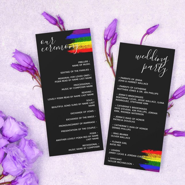 LGBT-Hochzeit mit schwarzem Paint Strokes Pride Fl (Von Creator hochgeladen)