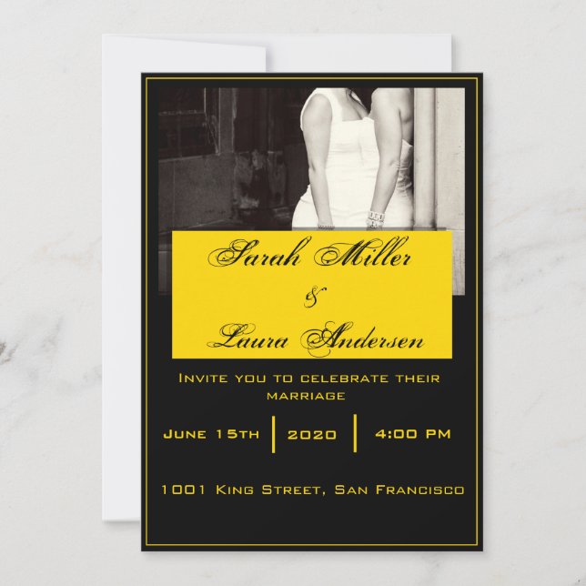 LGBT Hochzeits-Einladung Einladung (Vorderseite)