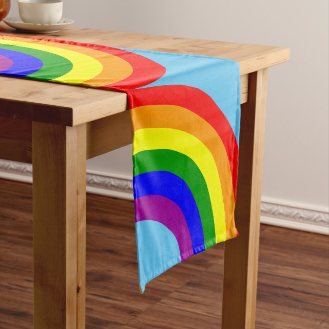 LGBT homosexueller zusammenpassender Paar-halber Kurzer Tischläufer (Beispiel)