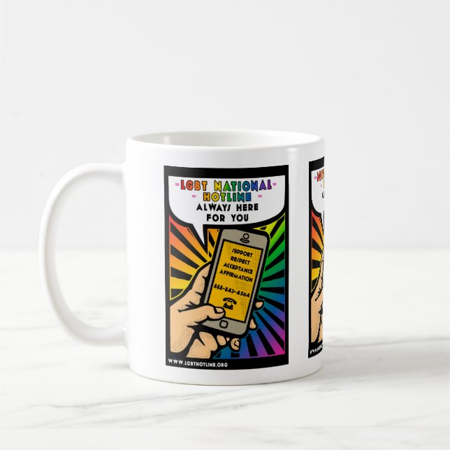 LGBT Hotline-Tasse Kaffeetasse (Links)
