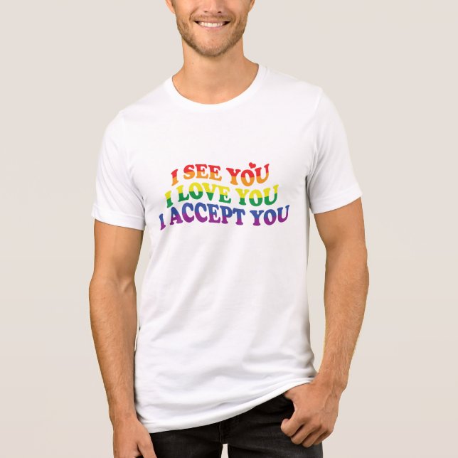 LGBT I Liebe Sie, ich akzeptiere Sie Tri-Blend Shirt (Vorderseite)