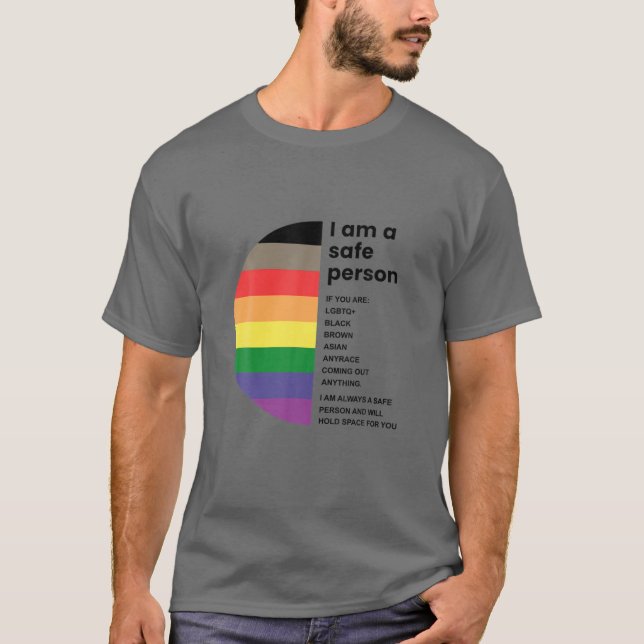 LGBT Ich bin eine sichere Person für Frauen und Mä T-Shirt (Vorderseite)
