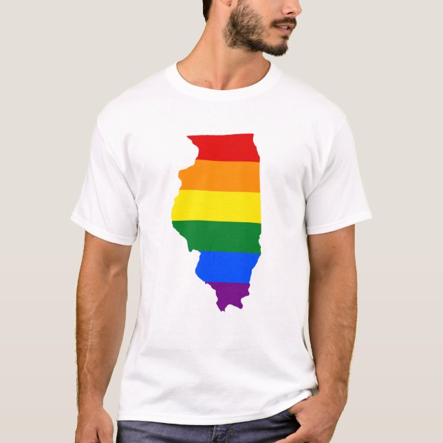 LGBT Illinois, T - Shirt der US-Staatsflagge (Vorderseite)