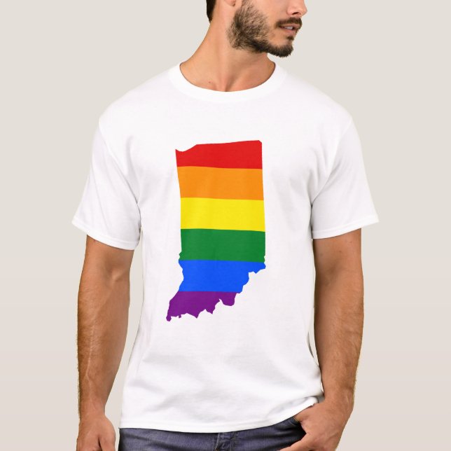 LGBT Indiana, T - Shirt der US-Staatsflagge (Vorderseite)