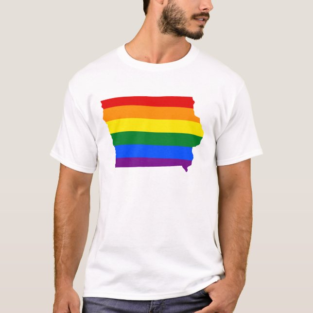 LGBT Iowa, T - Shirt der US-Staatsflagge (Vorderseite)