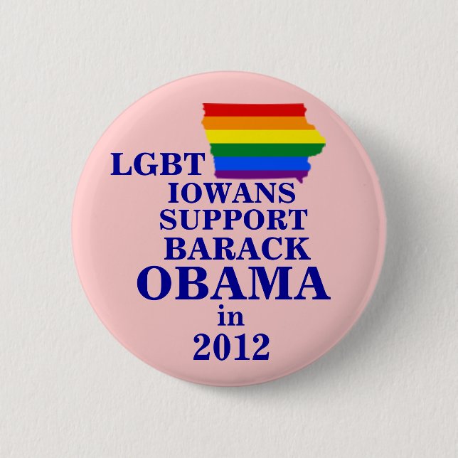 LGBT Iowans für Obama 2012 Button (Vorderseite)
