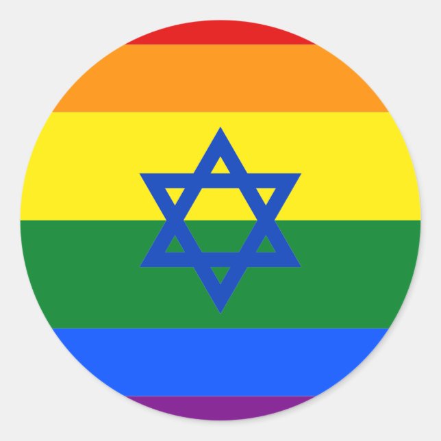 LGBT Israel Runder Aufkleber (Vorderseite)