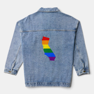 LGBT Kalifornien, US-Staatsflaggenkarte Jeansjacke