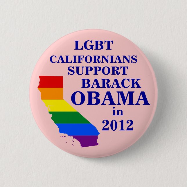 LGBT Kalifornier für Obama 2012 Button (Vorderseite)