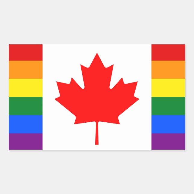 LGBT Kanada Rechteckiger Aufkleber (Vorderseite)
