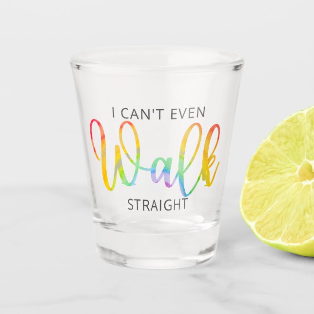 LGBT kann ich nicht einmal gerade Shotglas laufen Schnapsglas (Vorderseite)
