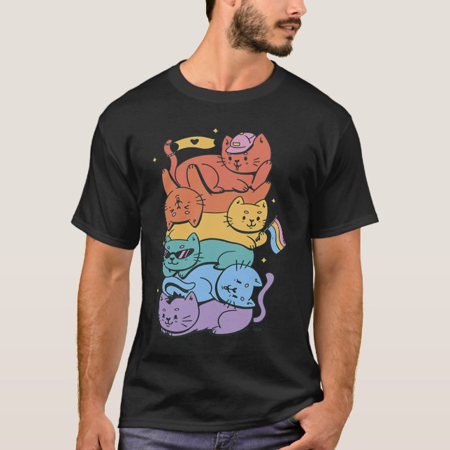 LGBT-Katzen unterstützen Pride T-Shirt (Vorderseite)