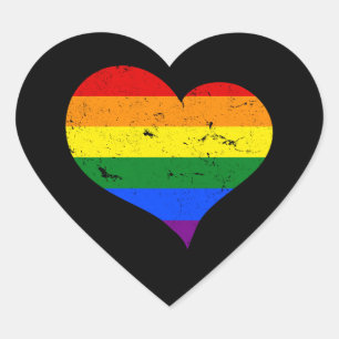 LGBT - Lesbian Gay Bisexual Transgender Heart Herz-Aufkleber