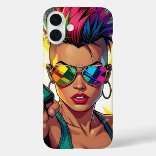 LGBT Lesbian Mohawk Pop Uppercut Art iPhone 16 Plus Hülle