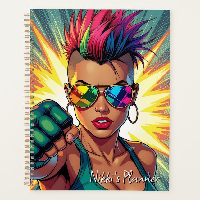 LGBT Lesbian Mohawk Pop Uppercut Art Planer (Vorderseite)