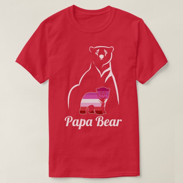 LGBT Lesbian Papa Bear Lesbischer Vater T-Shirt (Design vorne)