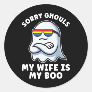 Lgbt Lesbian Pristel Halloween Ghost Women Meine E Runder Aufkleber