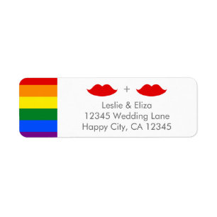 LGBT Lesbische Lippen-Rainbow-Hochzeit