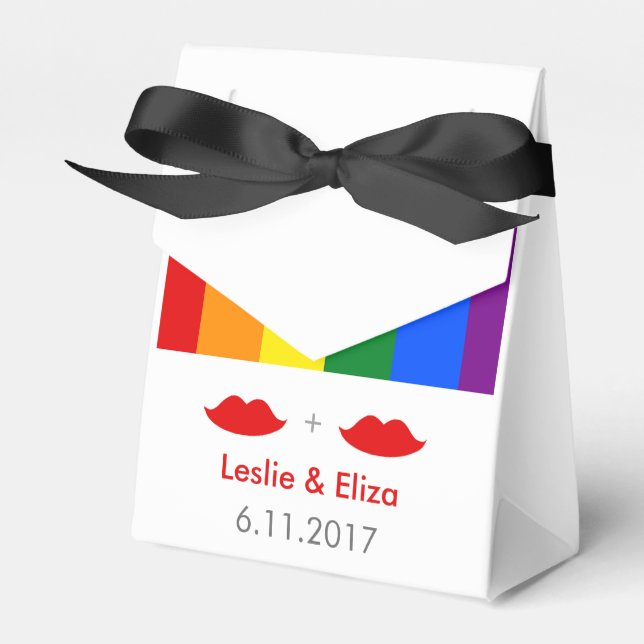 LGBT Lesbische Lippen-Rainbow-Hochzeit Geschenkschachtel (Vorderseite)
