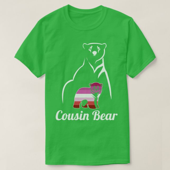 LGBT Lesbischer Cousin-Bär Lesbische Flagge T-Shirt (Design vorne)