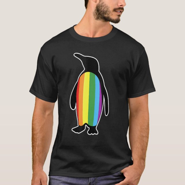 Lgbt Lgbtq Gay Pride Rainbow Flag Pinguin T-Shirt (Vorderseite)