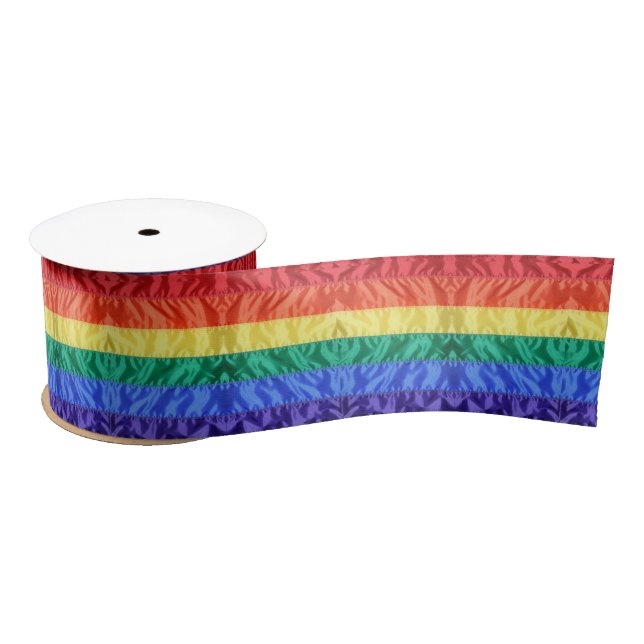 LGBT LGBTQ Gay Pride Regenbogenstreifen mit Regenb Satinband (Spule)