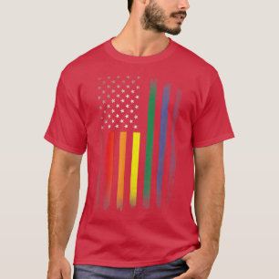 LGBT LGBTQ LGBTQ+ Bi Lesbische Regenbogenflagge  T-Shirt
