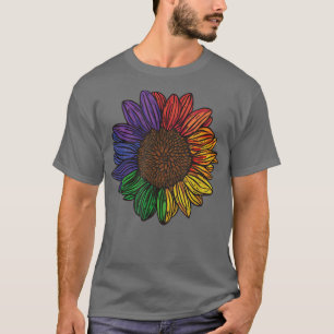 LGBT LGBTQ Liebe Lesbisch Gay Rainbow Sunflower T-Shirt