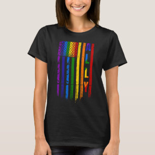Lgbt Lgbtq Rainbow Pride American Flag 4. Juli T-Shirt