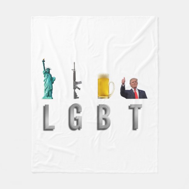 LGBT - Liberty Guns Beer Trump 6 Fleecedecke (Vorderseite)