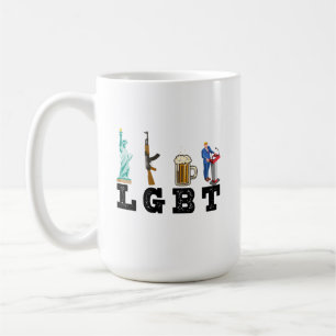 LGBT Liberty Guns Beer Trump politisches Geschenk Kaffeetasse