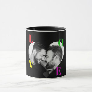 LGBT-LIEBE-Buchstaben Schwarz-Weiß-Foto Tasse