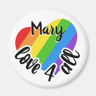 LGBT-Liebe für alle gestreiften Herzen Personalisi Magnet