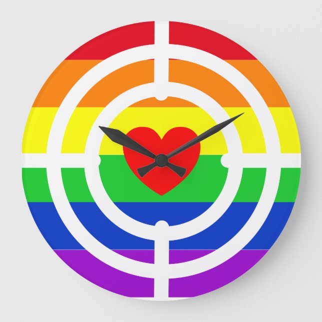 #LGBT #Liebe #pride #gay #lesbian #space #parade Große Wanduhr (Vorderseite)