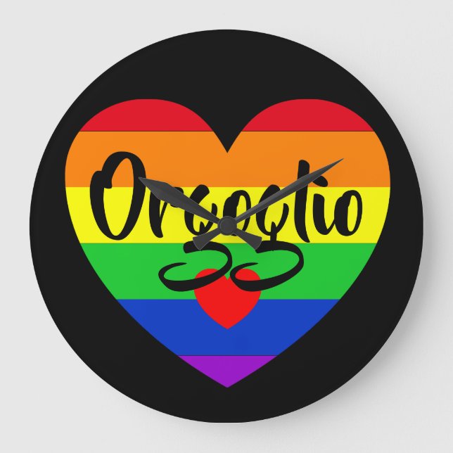 #LGBT #Liebe #pride #gay #lesbian #space #parade Große Wanduhr (Vorderseite)