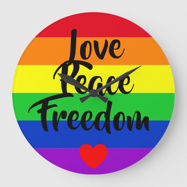 #LGBT #Liebe #pride #gay #lesbian #space #parade Große Wanduhr (Vorderseite)