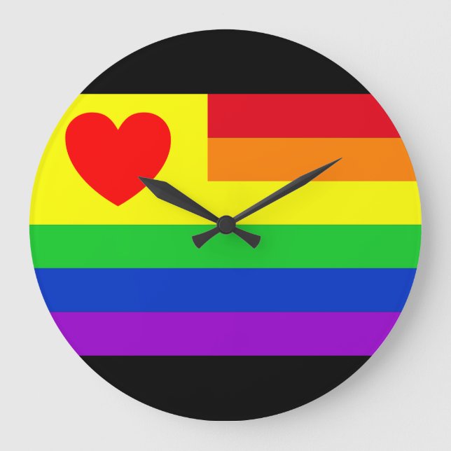 #LGBT #Liebe #pride #gay #lesbian #space #parade Große Wanduhr (Vorderseite)