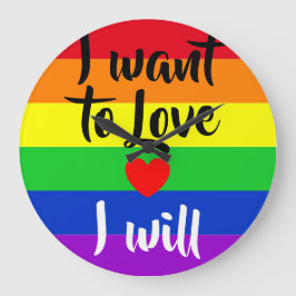 #LGBT #Liebe #pride #gay #lesbian #space #parade Große Wanduhr