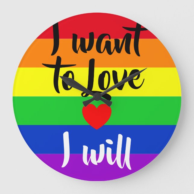 #LGBT #Liebe #pride #gay #lesbian #space #parade Große Wanduhr (Vorderseite)