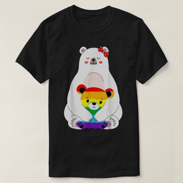 LGBT Mama Bear Gay Pride Equal Rights Rainbow Moth T-Shirt (Design vorne)