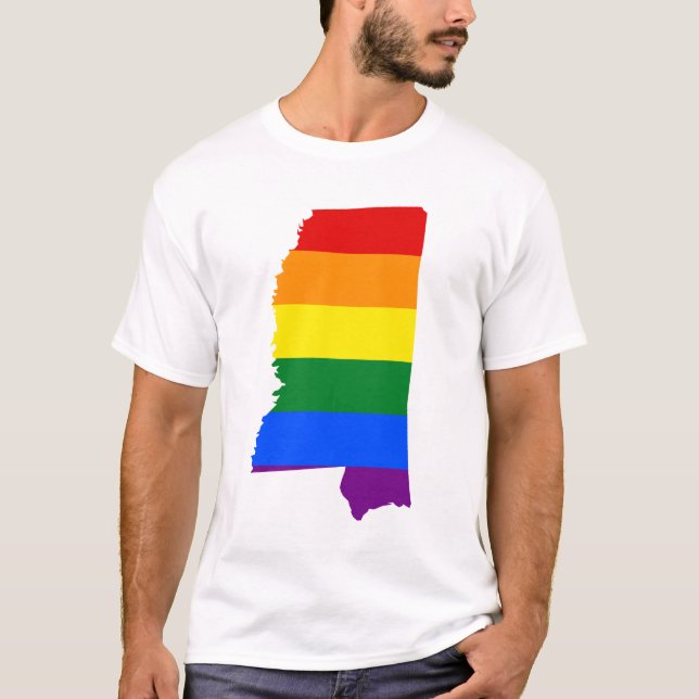 LGBT Mississippi, US state flag map T-Shirt (Vorderseite)
