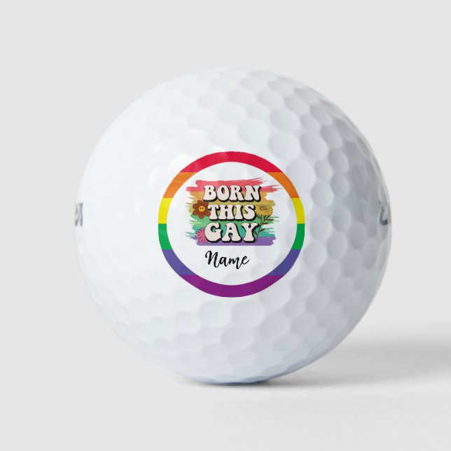 LGBT mit Regenbogen geboren diesen Schwulen Golfball (Vorderseite)