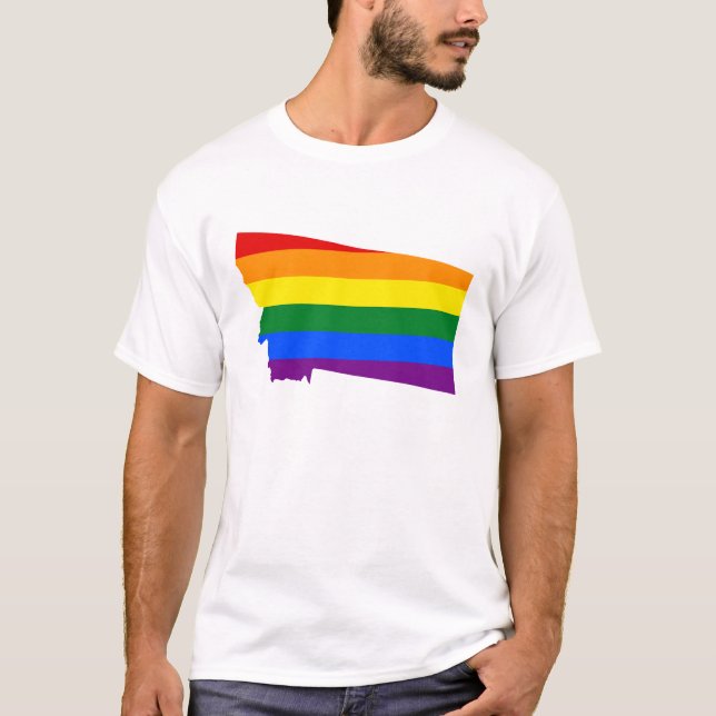LGBT  Montana, US state flag map T-Shirt (Vorderseite)