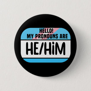 LGBT Name Tag Transgender Pronos Er Ihm Trans Button
