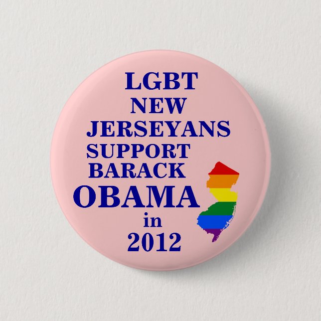LGBT neues Jerseyans für Obama 2012 Button (Vorderseite)